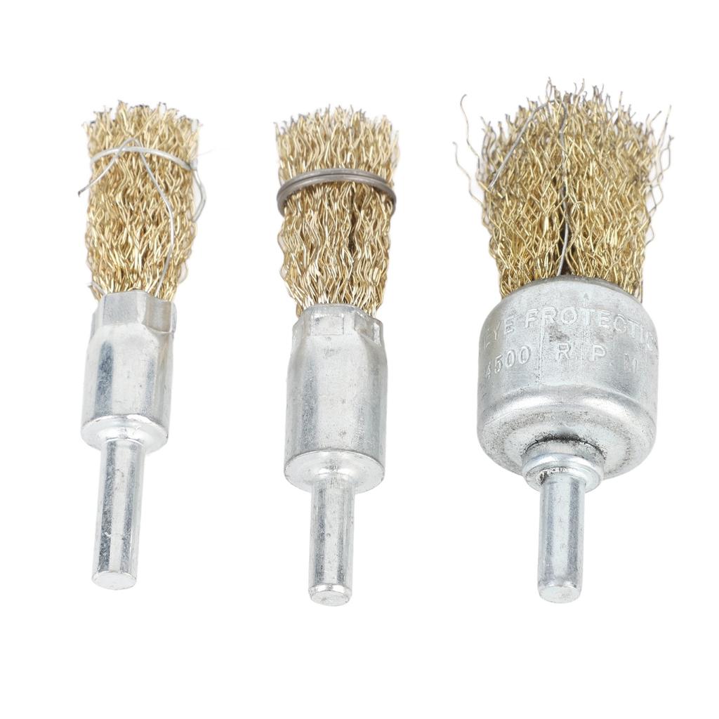 3PCS Wire Brush Wheel Drill Brush Set Coarse Crimped Wire Wheel for Drill Attachment