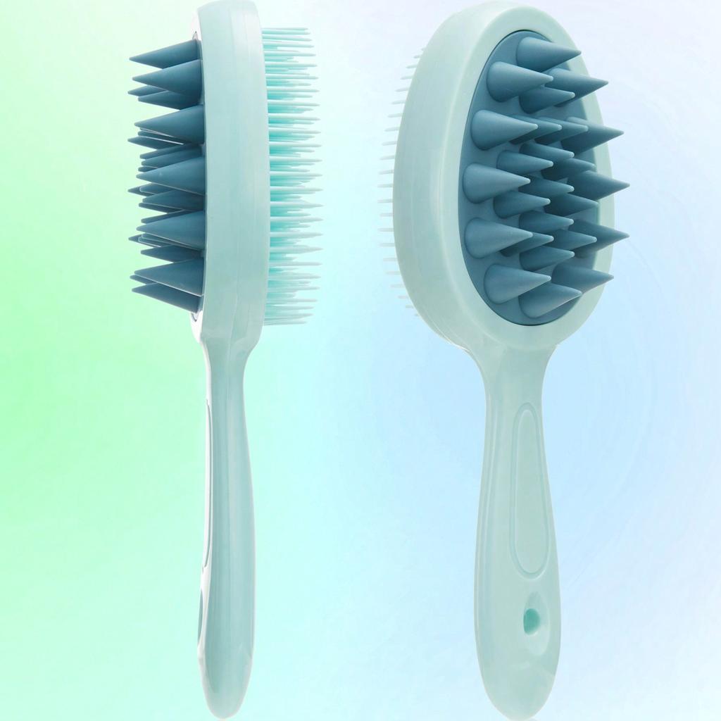 2-in-1 Entwirrbürste – Kopfhautmassage Doppelzweck-Finishing-Kamm mit langem Griff für Nass- und Trockenanwendung, Doppelzahn-Design