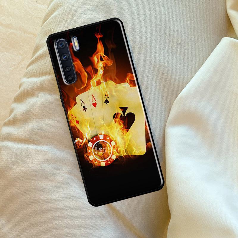 Spades Poker Play Cards Ace Art For OPPO A74 A54 A94 A15 A17 A77 A79 A58 A78 A98 A5 A9 A16 A76 A96 A52 A72 A53S A57S Case