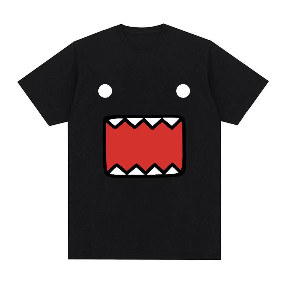 Retro Domo Kun Gun Cartoon Printed Cotton Daily Use TShirt For Unisex Unisex Mascot Fashion Casual Loose Short Sleeve
