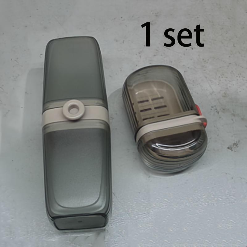 1 zestaw przenośne mydelniczka podróżna i uchwyt na szczoteczkę do zębów trwałe tworzywo sztuczne idealne na kemping akcesoria łazienkowe