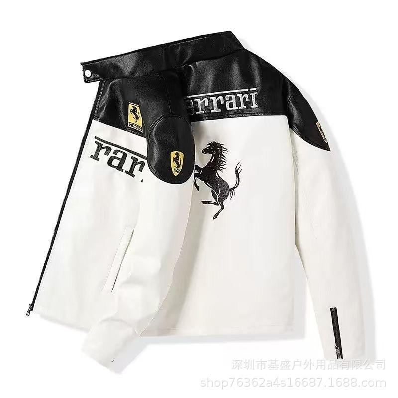 Unisex Vintage Motorcycle Leather Jacket Racing Street Riding Warm Anti-Static Nylon Fabric S-XL Available