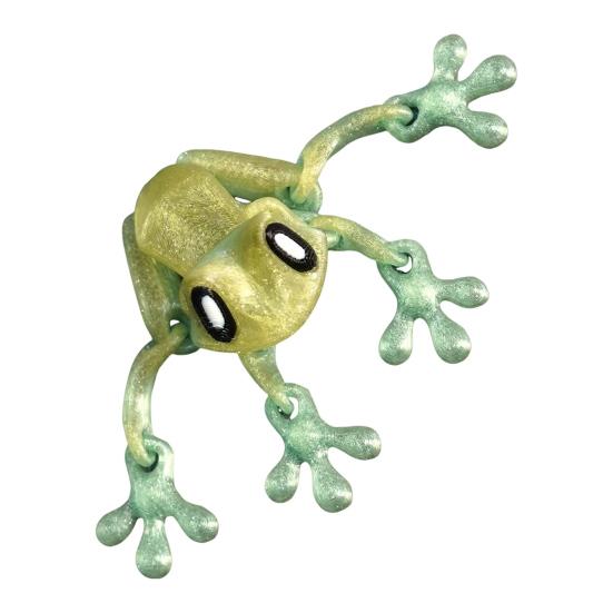 Movable Joints Frog Fridge Magnet 3D Printed Frog Fidget Toy Articulated Animal Model Figurine Magnetic Refrigerator Frog Decoration Ornament