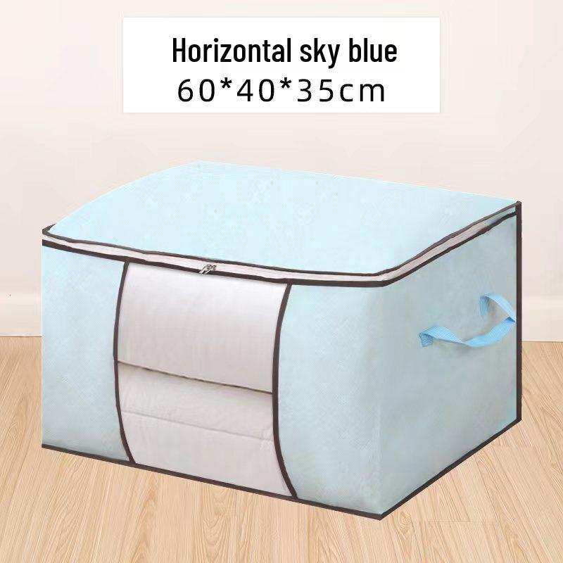 Cotton Quilt and Clothes Organizer Bag with Window, Non-Woven Fabric for Packing and Storage