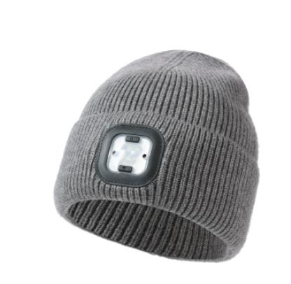 New Design Headband Listen Songs Talk Beanie Knitted Bone Conduction Headphones Wireless Music Head Light