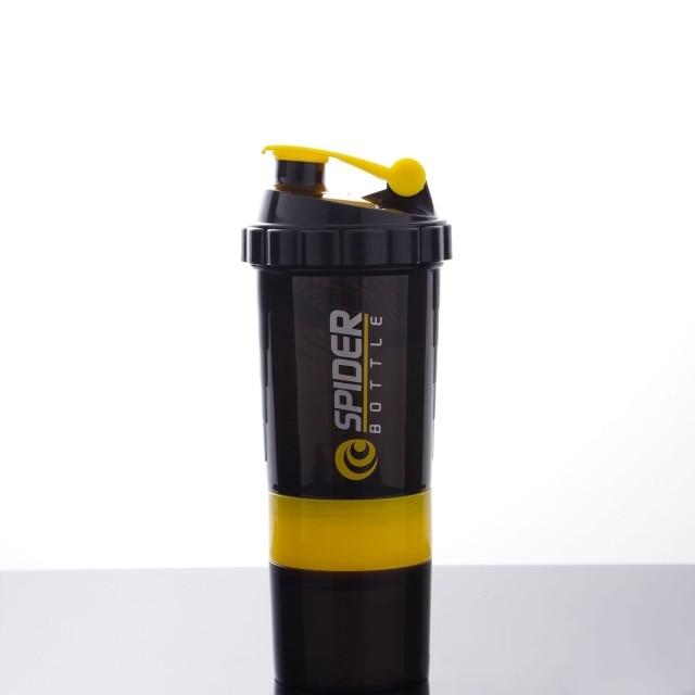 Shaker-flessen voor eiwitmixen - 28oz Protein Shaker-fles - Blank Speciaal ontworpen Easy Grip Drink Shaker Cup voor gemakkelijk geel