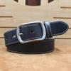 Genuine Cowhide Leather Pin Buckle Men's Belt - Retro Vegetable Tanned 
