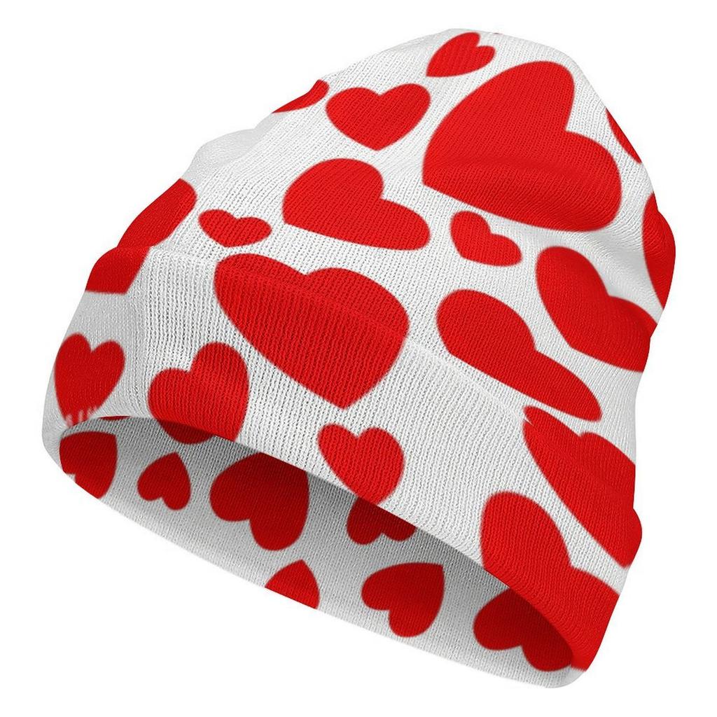 Factory Best Sale Custom Teal Heart Camo Print Cuffed Knit Beanie Men Women Winter Warm Outdoor Skull Cap for Wear