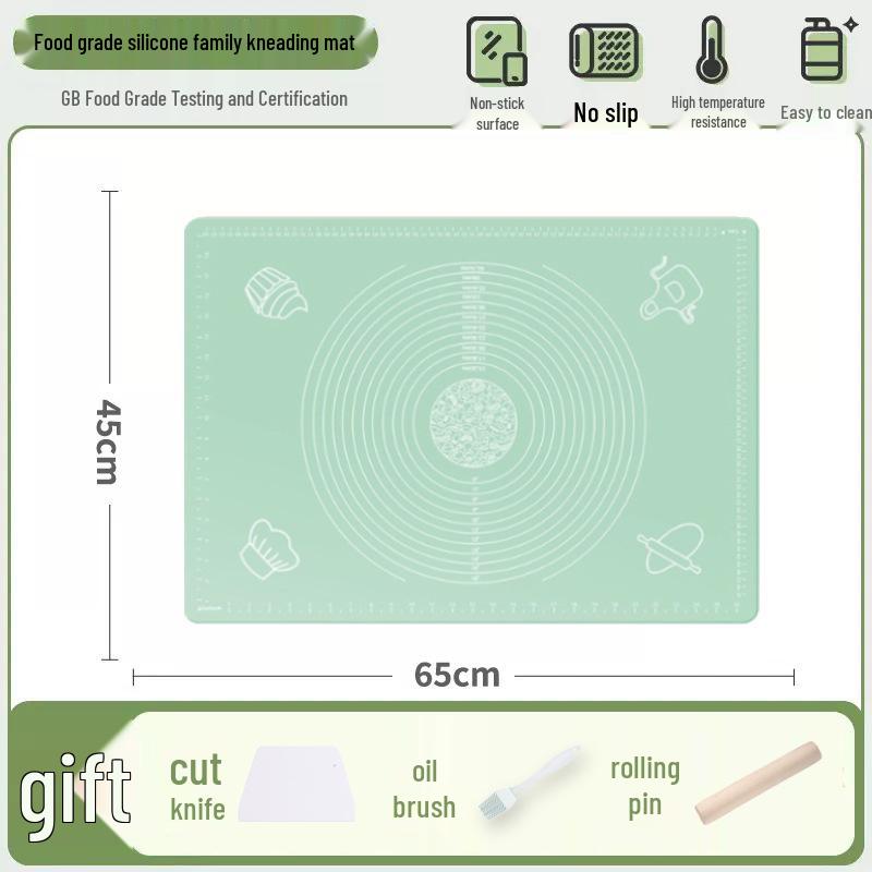 Silicone Non-Slip Dough Kneading and Rolling Mat – Large Food-Grade Kitchen Board for Dumpling Making