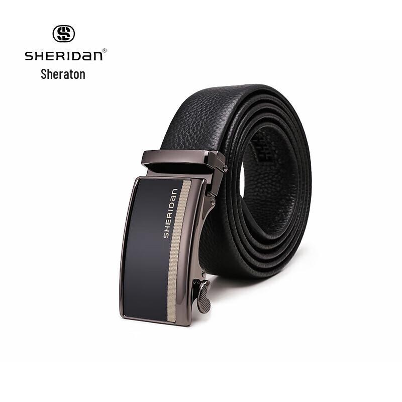 Мужской набор: кожаный ремень с автоматической пряжкой и кошелек Sheraton