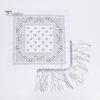Party Headscarf Sequins Scarf Exquisite Pattern Tassel Design Non-Fading Washable Quick Dry Fringed Bandana Decorative Polyester Women Beautiful for
