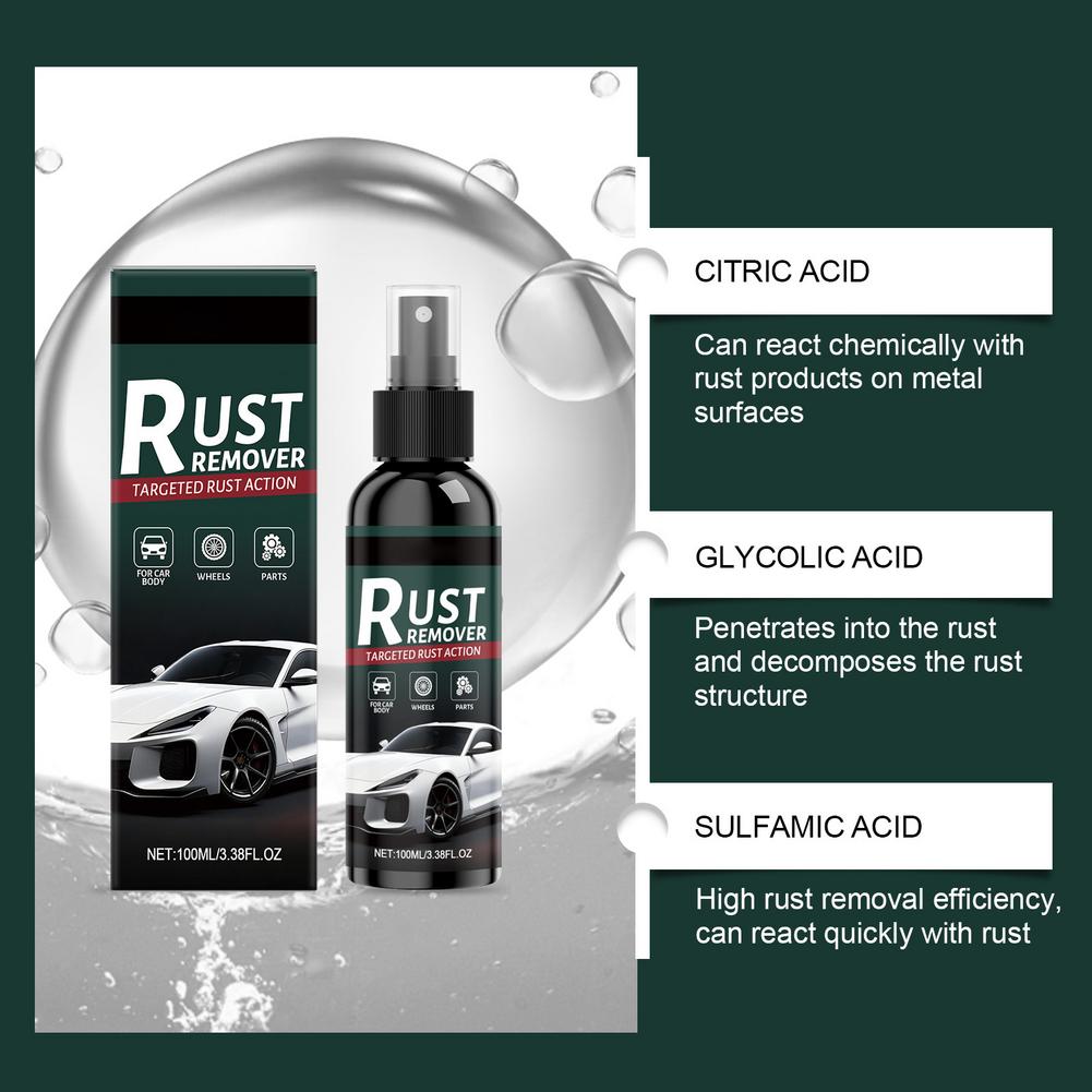 100ml Multi-Purpose Rust Remover Spray Car Metal Cleaner Protector Remove Rust Prevent Corrosion Without Damaging Paint Tools
