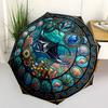 Ocean Treasure Glass Pattern Umbrella, Portable and Foldable Design, 8 Ribs, a Casual Accessory for Halloween, Christmas, and Birthday Gifts.
