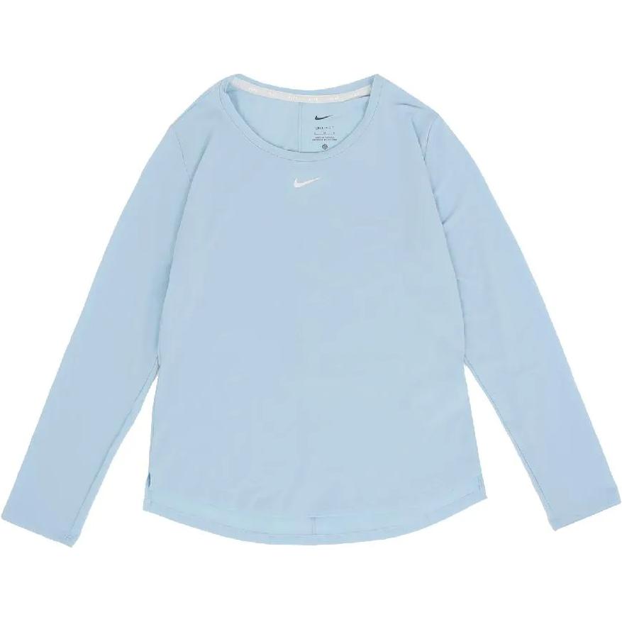 Nike Casual Breathable Dopamine Crew Neck Long Sleeve T-Shirt Women Tops Ice-Blue DD0621-442