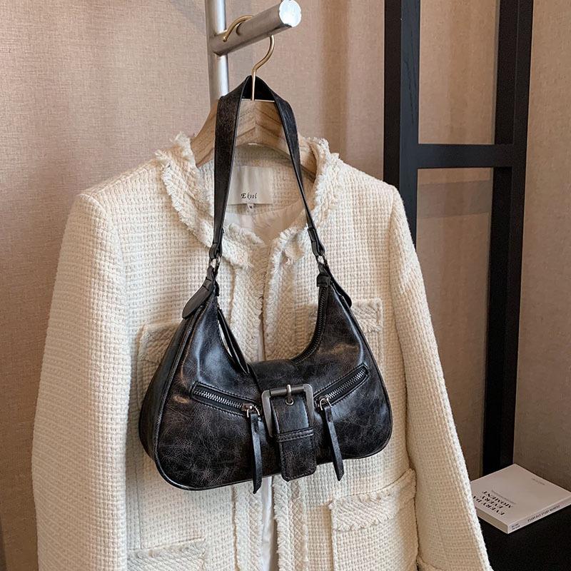 Niche design bag new fashionable retro underarm bag single shoulder crossbody crescent bag fashionable