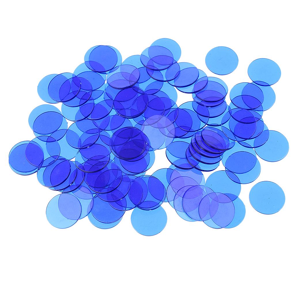 Pack of 100 Bingo Chips (Multi-Colour) – 1.5 cm Translucent Markers for Bingo,