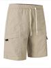 Cotton blend men's casual shorts with drawstring waistband and pants pockets - Lightweight, breathable fabric for summer and outdoor activities