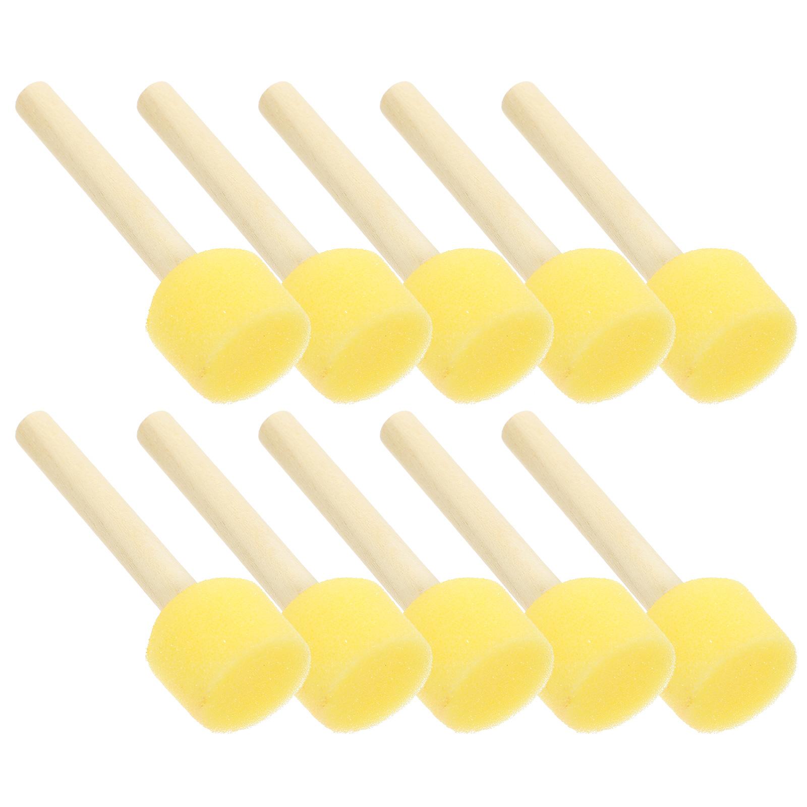 

20 Pcs Sponge Painting Brushes Kids Supplies Paintbrushes Drawing Tools Round Brushes Painting Kits For Supplies жовтий