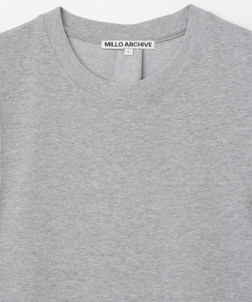 MILLO ARCHIVE Dainty Curve Detail T-Shirt [Melange Grey]