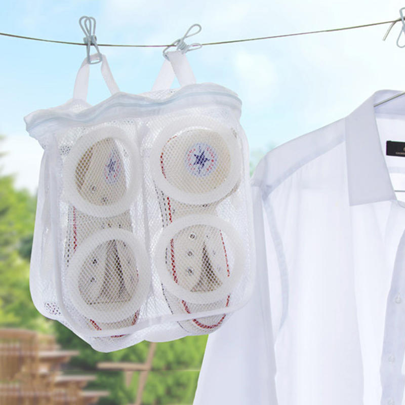 Mesh Laundry Bag Washing Machine Shoes Bag Travel Storage Bags Portable Anti-deformation Protective Clothes Organizer Lazy Person Shoe Washing Bag