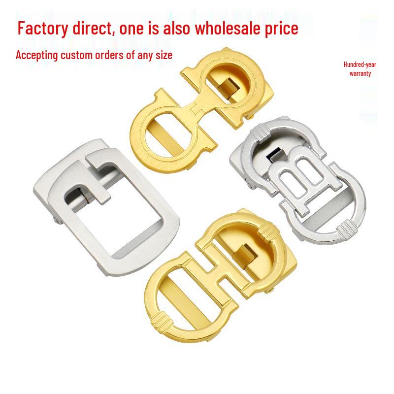 High-End Men's Fashionable Stainless Steel Automatic Belt Buckle, Versatile Design