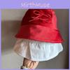Bowknot Cap Fisherman Solid Color Bucket Hat Sun Protection Breathable Gift