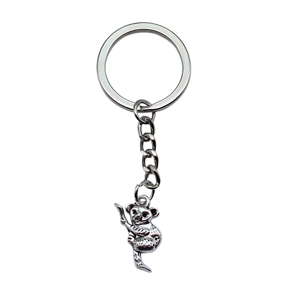 Bear Charm Tiger Keychain Wild Animal Pendants Key Ring 28mm