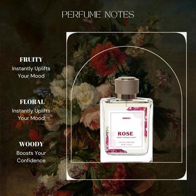 Rose Woman Eau De Parfum Kadın Parfümü Frenk Üzümü, Vanilya, Yasemin ile|Çiçeksi & Tatlı EDP Uzun Süre Kalıcı Koku 100 ML