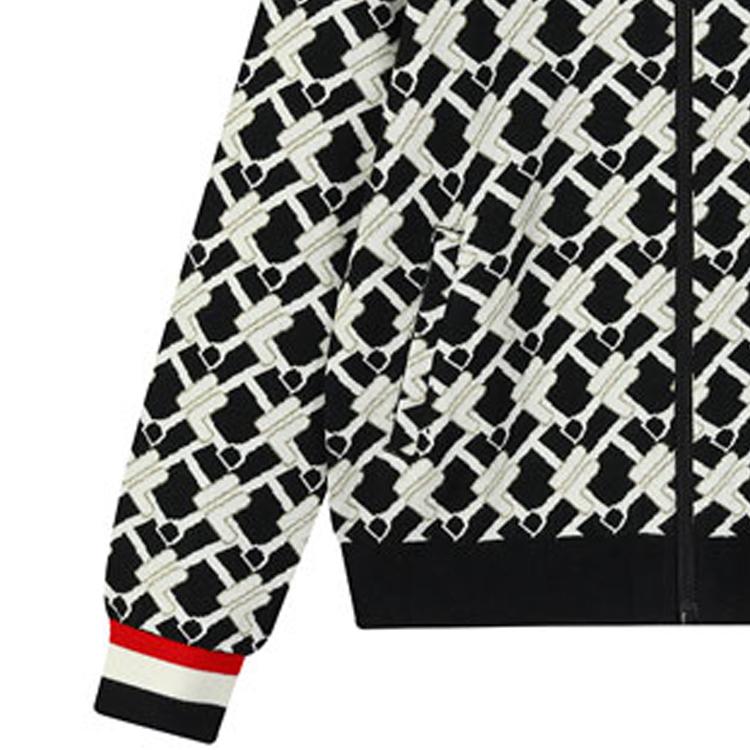 FILA Fleece Knit Zip Cardigan Jacket Women jackets Black F11W141408FBK