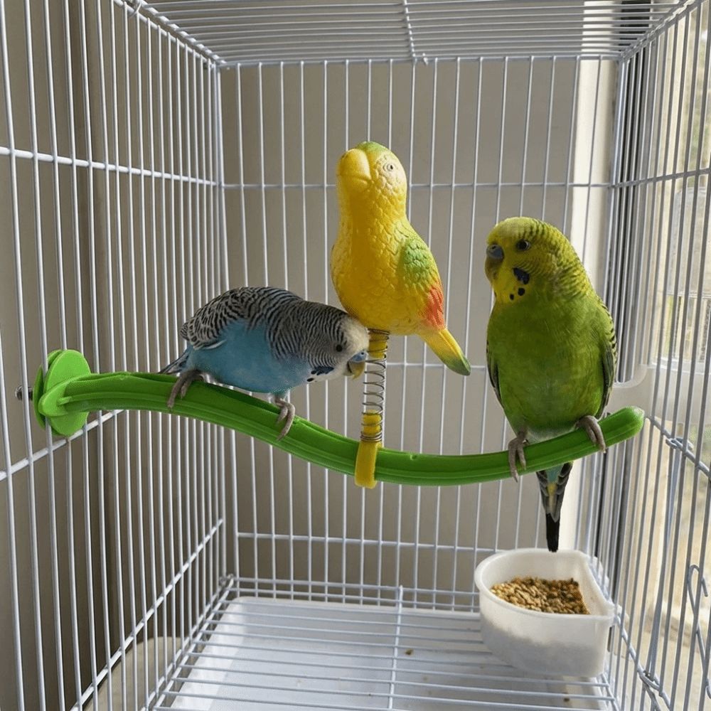 Plastic Swing Perch Toy Simulation Bird Parrot Play Rack Bird Cage Toy  for Bird Cage Aviary