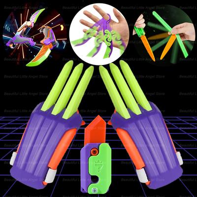 New 3D Mini Butterfly Knife Printing Gravity Knife Cub Jumping Small Radish Knife Mini Model Pendant Push Card Decompression Toy