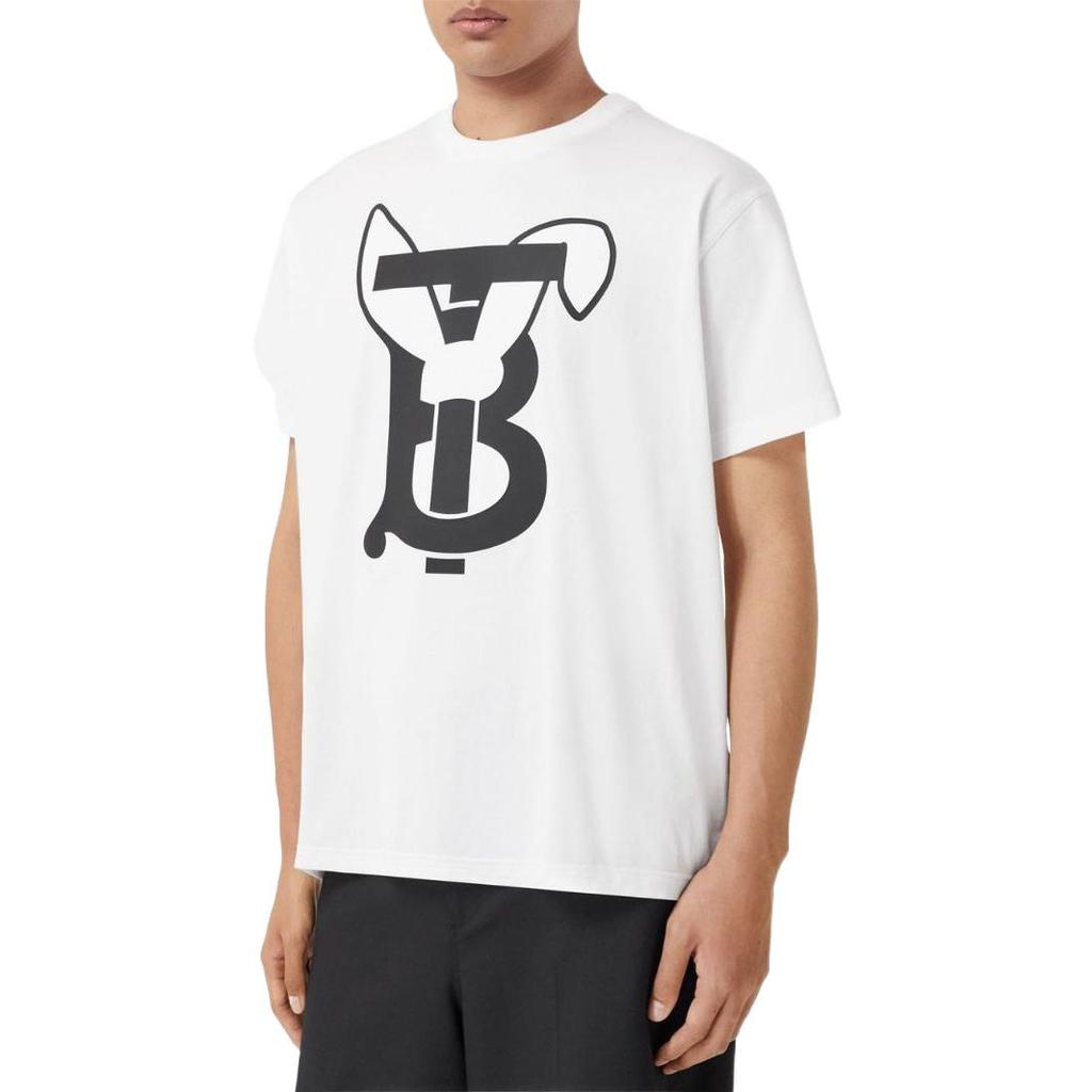 Burberry Rabbit Logo Print Cotton T Shirt 80635231