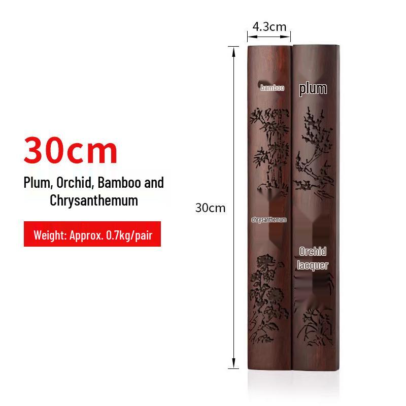 Ebony Redwood Carved Paperweight Set for Calligraphy Books