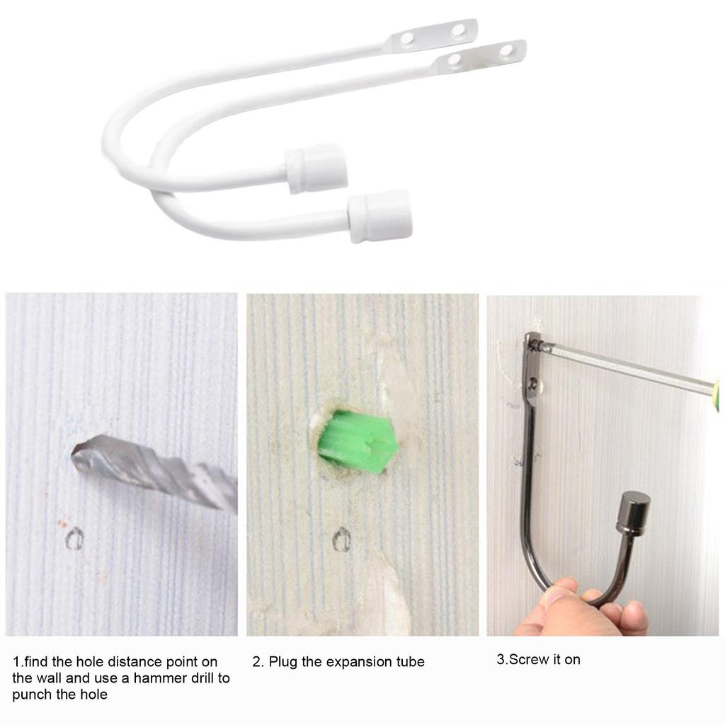 2 Bucăți Cârlige Elegante Metalice pentru Perdele, Suporturi, Montare pe Perete, Accesorii pentru Tratarea Ferestrelor