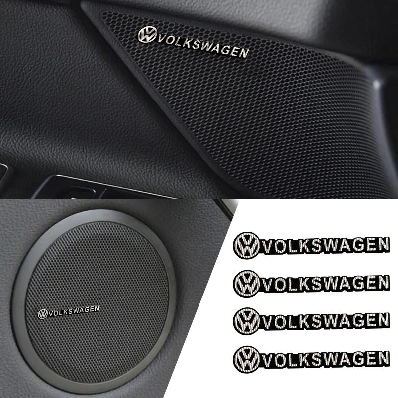 Für VOLKSWAGEN VW Auto Audio Dekorieren 3D Aluminium Emblem Abzeichen Aufkleber Dekal Zubehör Für Volkswagen VW R GTI Golf Käfer Polo