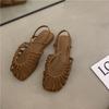 Fashion Women's Gladiator Sandals New Summer Breathable Closed Toe Flat Sandals Female Slipers Women Soft Beach Slides Rome Shoes Mujer