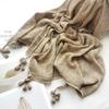 Solid Color Literary Retro Scarf Autumn and Winter Men's Scarf Bark Ball Scarf Women's Shawl Bag Turban