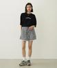 Milkfed Casual PLAID HEART WIDE TEE BLACK S/S Women's