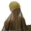 Muslim Women Bonnet + Chiffon Shawl Instant Under scarf Cap Islam Inner Scarf Headband Stretch Hijab Cover Headwrap Turbante