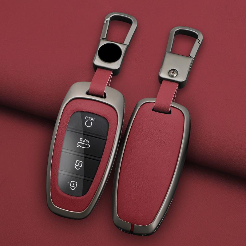4 5 7 Button Zinc Alloy Leather Car Key Case For Hyundai Sonata Sel Ev 6 Ev 8 Ioniq 5 Nexo Dn8 Tucson Santa Fe Nx4 Staria Ioniq