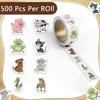 500Pcs/Roll Cute Animal Stickers Cartoon Self Adhesive Waterproof Decals Kids Diy Scrapbook Journal Reward Craft Decor Decals