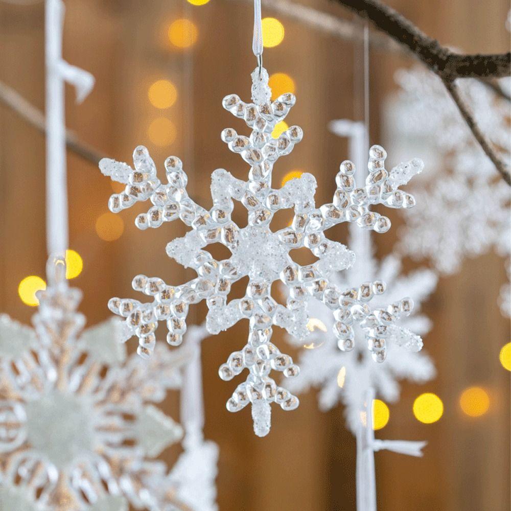 Transparent Artificial Snowflake Decoration Xmas Tree Hanging Pendant  Merry Christmas Decoration