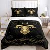 Magic Astrology Esoteric Gold Print Three Piece Set Fashion Bedding Article Children Or Adults For Beds Quilt Covers Pillowcases