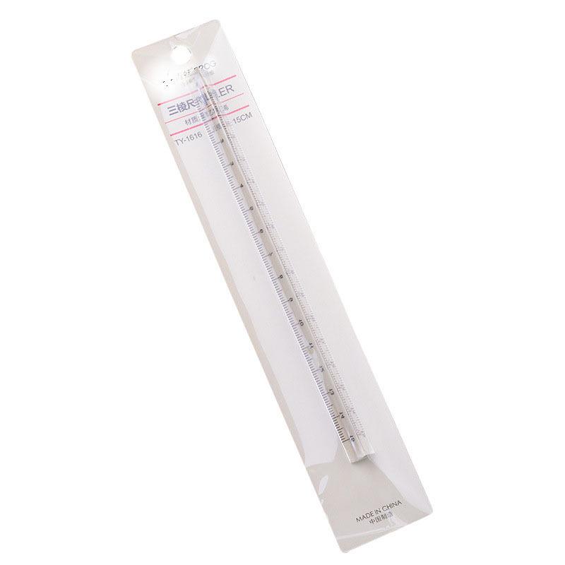 Transparent 15cm 3D Crystal Triangular Ruler for Students and Office Use 15cm