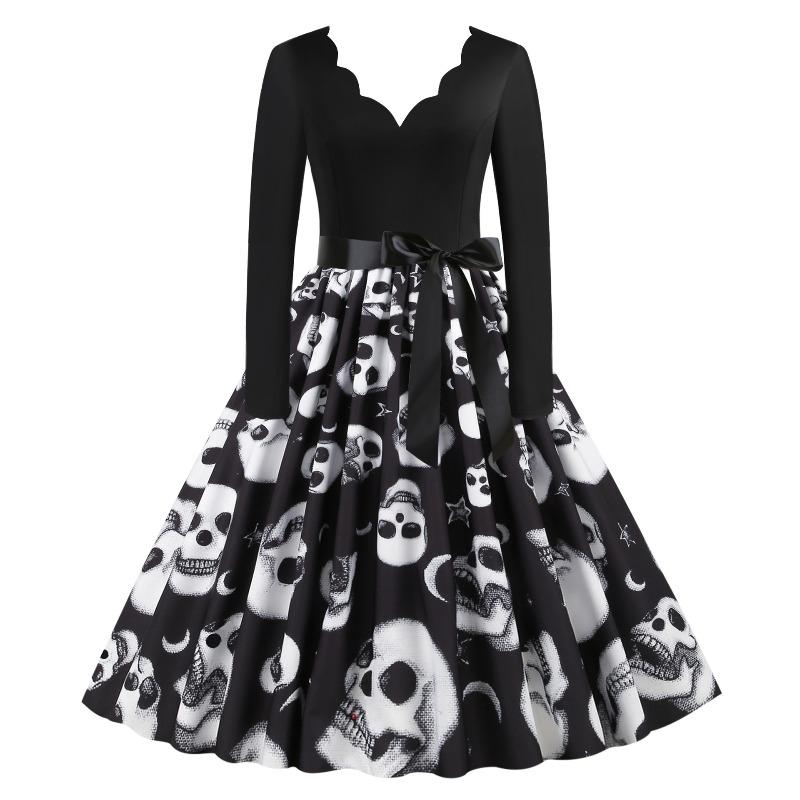 BITCED Fashion Autumn Winter Long Sleeve V-Neck Casual Dresses