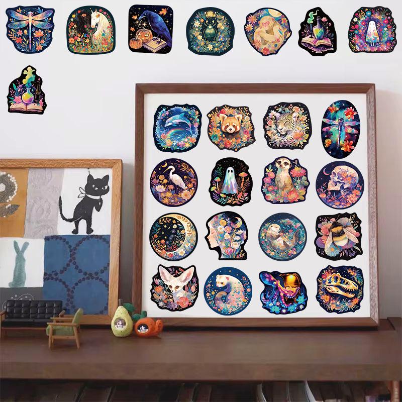 50PCS Laser Sticker Aesthetic Personalized Laptop Luggage Diary Skateboard Home Decoration Personalized Phone Festival Stickers