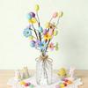 Easter Egg Picks Spring Artificial Flower Branch with Colorful Eggs for Floral Arrangements Party