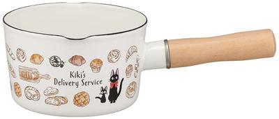 Enamel Double-Mouth Milk Pan, Kiki's Delivery Service Design, 13cm, 0.8L, Saucepan, ENMP2-A