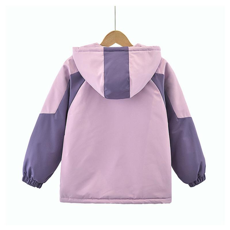 Girls Big Kids Thickened Hooded Winter Princess Style Windproof Jacket