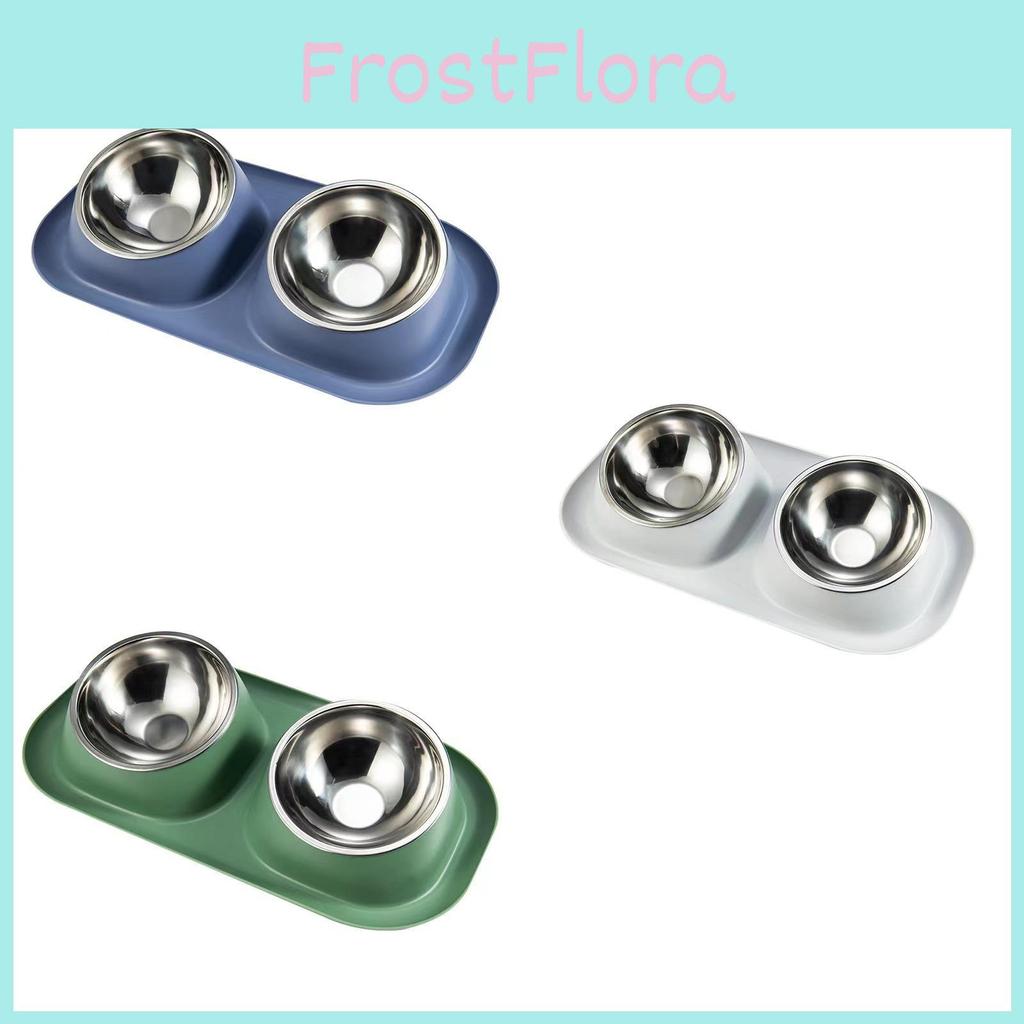 Durable Stainless Steel Cat And Dog Bowl Set Non-slip Leak-proof Wholesale Pet Feeding Supplies
